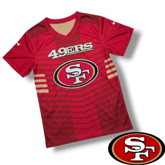 NFL Youth San Francisco 49ers Reversible Flag Football Jersey Gold & Red large - Picture 10 of 11